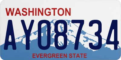 WA license plate AYO8734