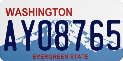 WA license plate AYO8765