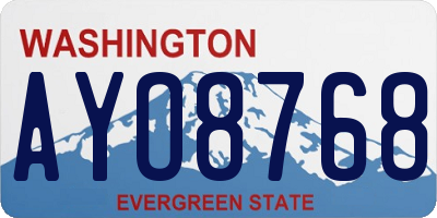 WA license plate AYO8768