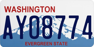 WA license plate AYO8774