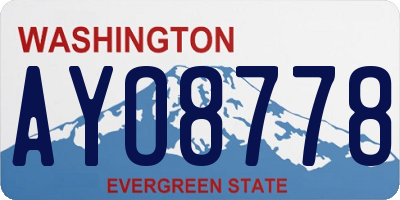 WA license plate AYO8778