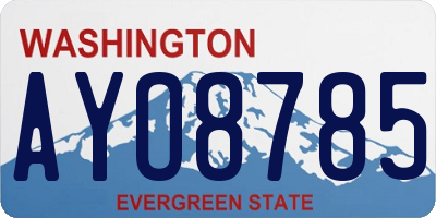 WA license plate AYO8785