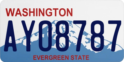 WA license plate AYO8787