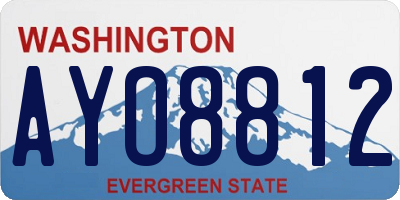 WA license plate AYO8812