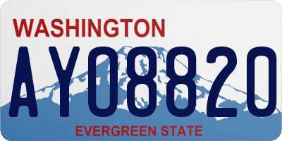WA license plate AYO8820