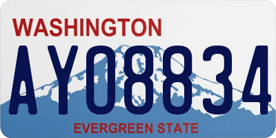 WA license plate AYO8834