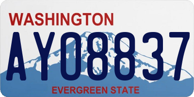 WA license plate AYO8837