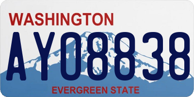 WA license plate AYO8838