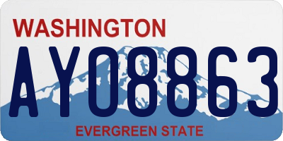 WA license plate AYO8863