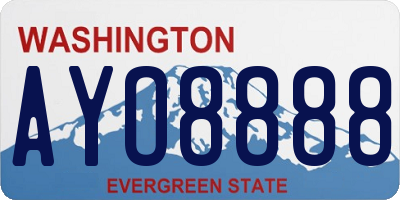 WA license plate AYO8888
