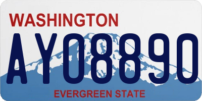 WA license plate AYO8890