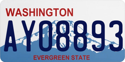 WA license plate AYO8893