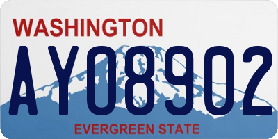 WA license plate AYO8902