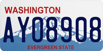WA license plate AYO8908