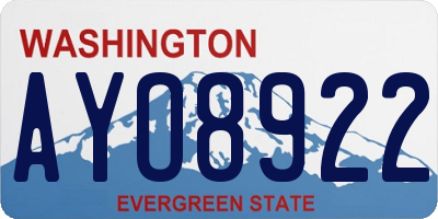WA license plate AYO8922