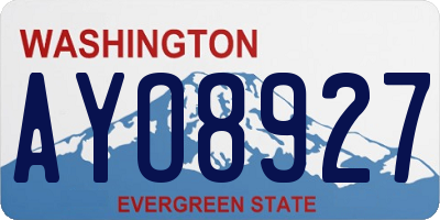 WA license plate AYO8927
