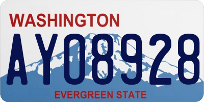 WA license plate AYO8928