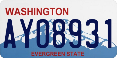 WA license plate AYO8931