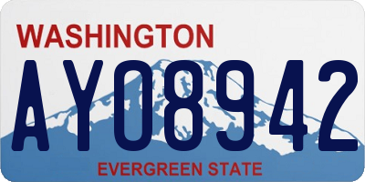 WA license plate AYO8942