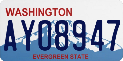 WA license plate AYO8947