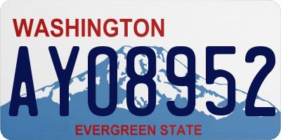 WA license plate AYO8952