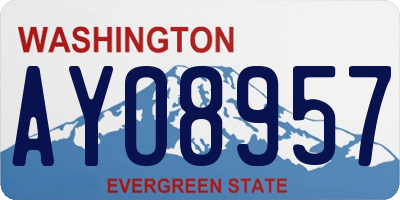 WA license plate AYO8957