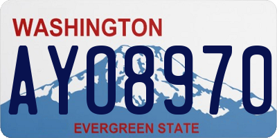WA license plate AYO8970