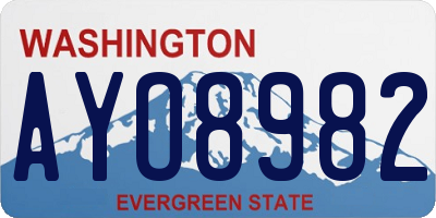WA license plate AYO8982
