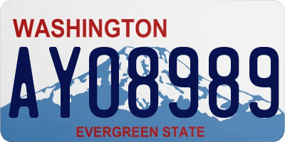 WA license plate AYO8989