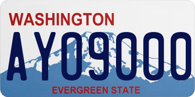 WA license plate AYO9000