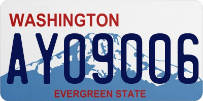 WA license plate AYO9006