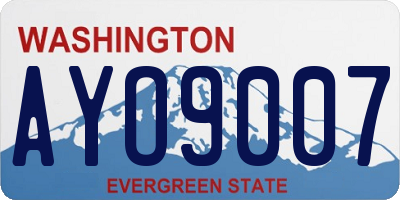 WA license plate AYO9007