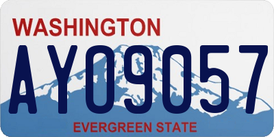 WA license plate AYO9057