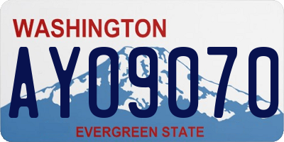WA license plate AYO9070