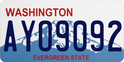 WA license plate AYO9092