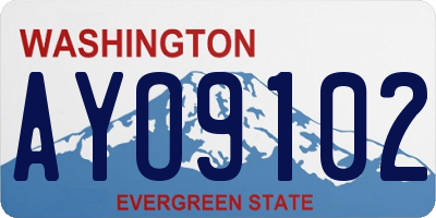 WA license plate AYO9102