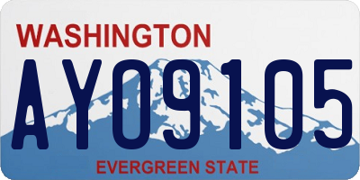 WA license plate AYO9105