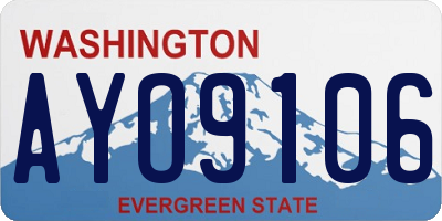 WA license plate AYO9106