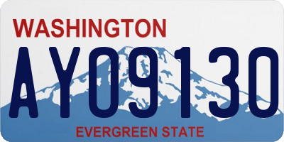 WA license plate AYO9130