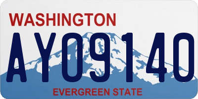 WA license plate AYO9140