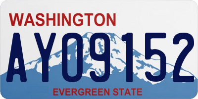 WA license plate AYO9152