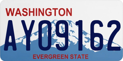 WA license plate AYO9162