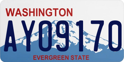 WA license plate AYO9170