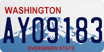 WA license plate AYO9183