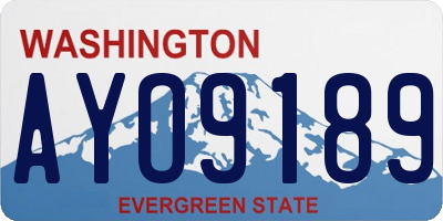 WA license plate AYO9189