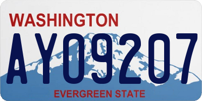 WA license plate AYO9207