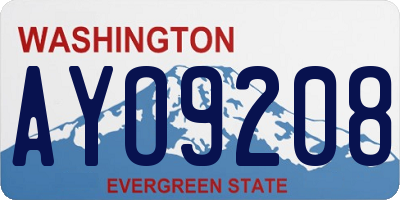 WA license plate AYO9208