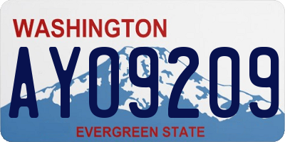 WA license plate AYO9209