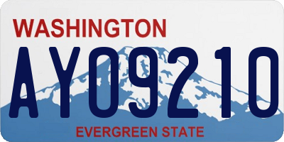 WA license plate AYO9210