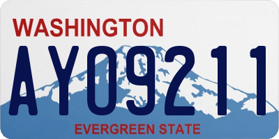 WA license plate AYO9211
